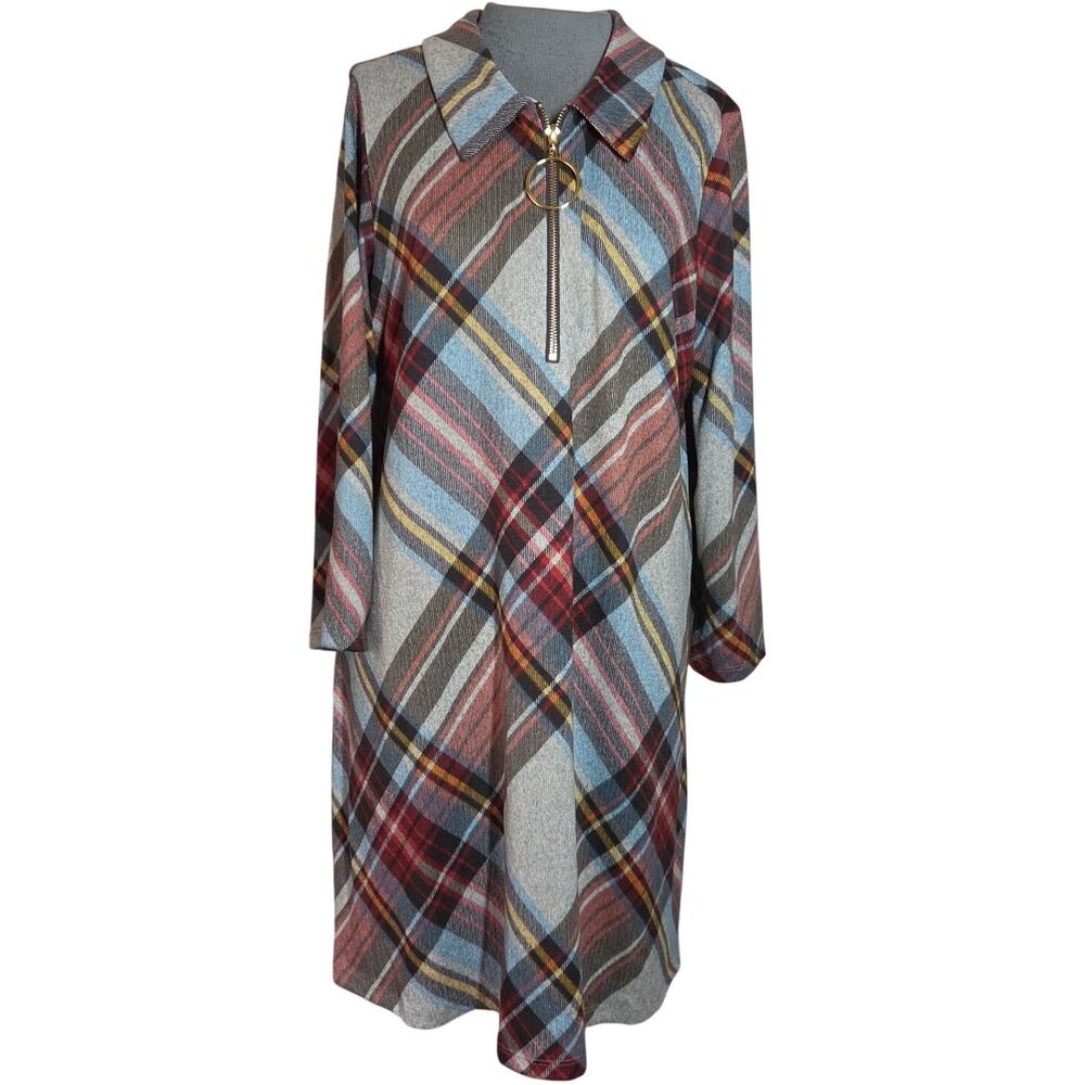 Plaid Long Sleeve Dress Size XL